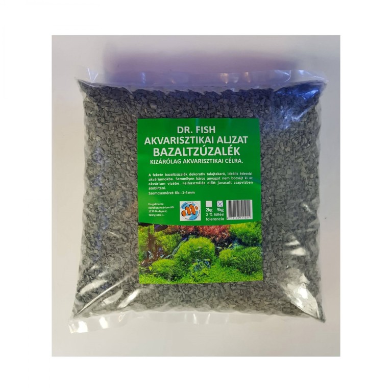 Dr. Fish Bazalt zúzalék 5kg (1-3mm) - akvárium aljzat