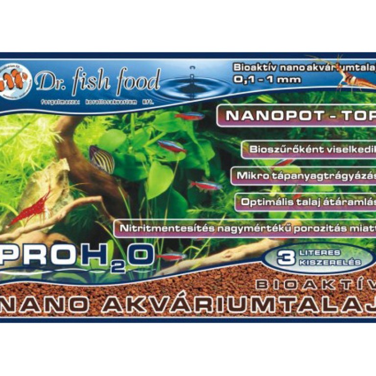  Dr. Fishfood PRO H2O Bioaktiv nano akváriumtalaj 3 literes